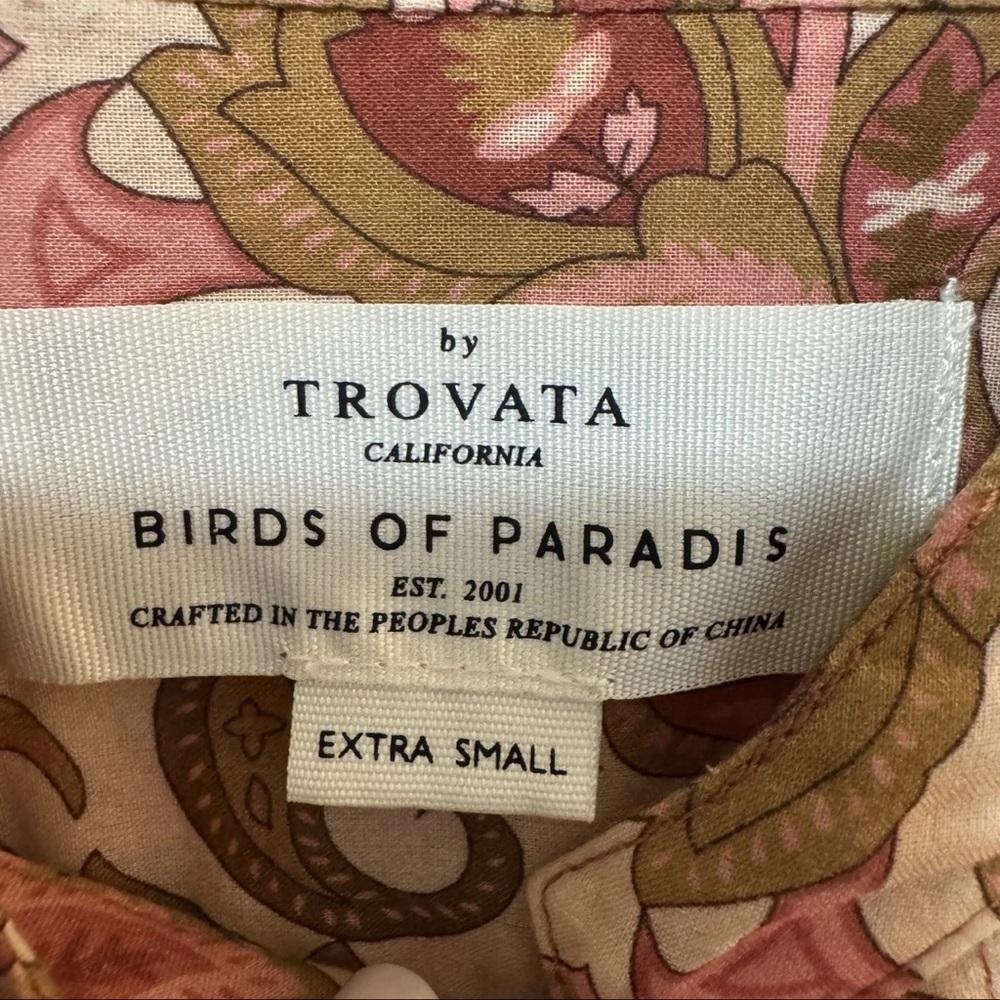 Trovata Bird Of Paradis BAILEY BLOUSE - AUTUMN PAISLEY Size XS NWOT $278 - Picture 9 of 12